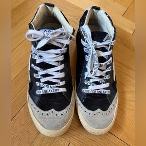 Mid-Star Black Velvet & Silver Glitter Sneaker